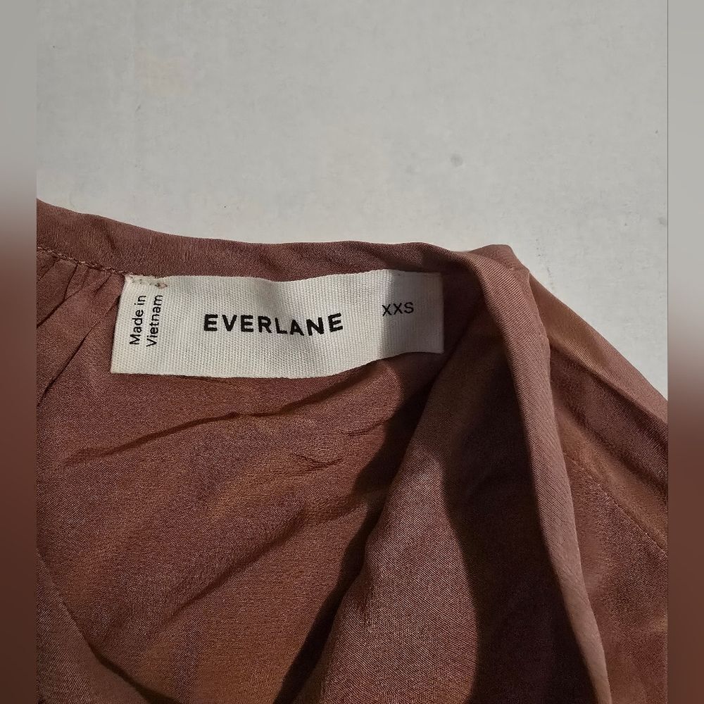 NWOT Everlane The Gathered Midi Dress Carob Brown Size  XXS - Picture 3 of 12